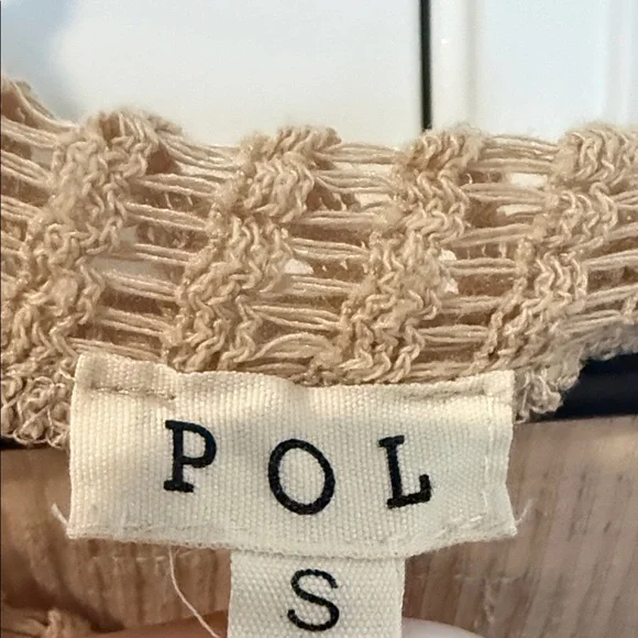 POL boutique Boho Beige Mixed-Knit V-Neck Top - Picture 6 of 6